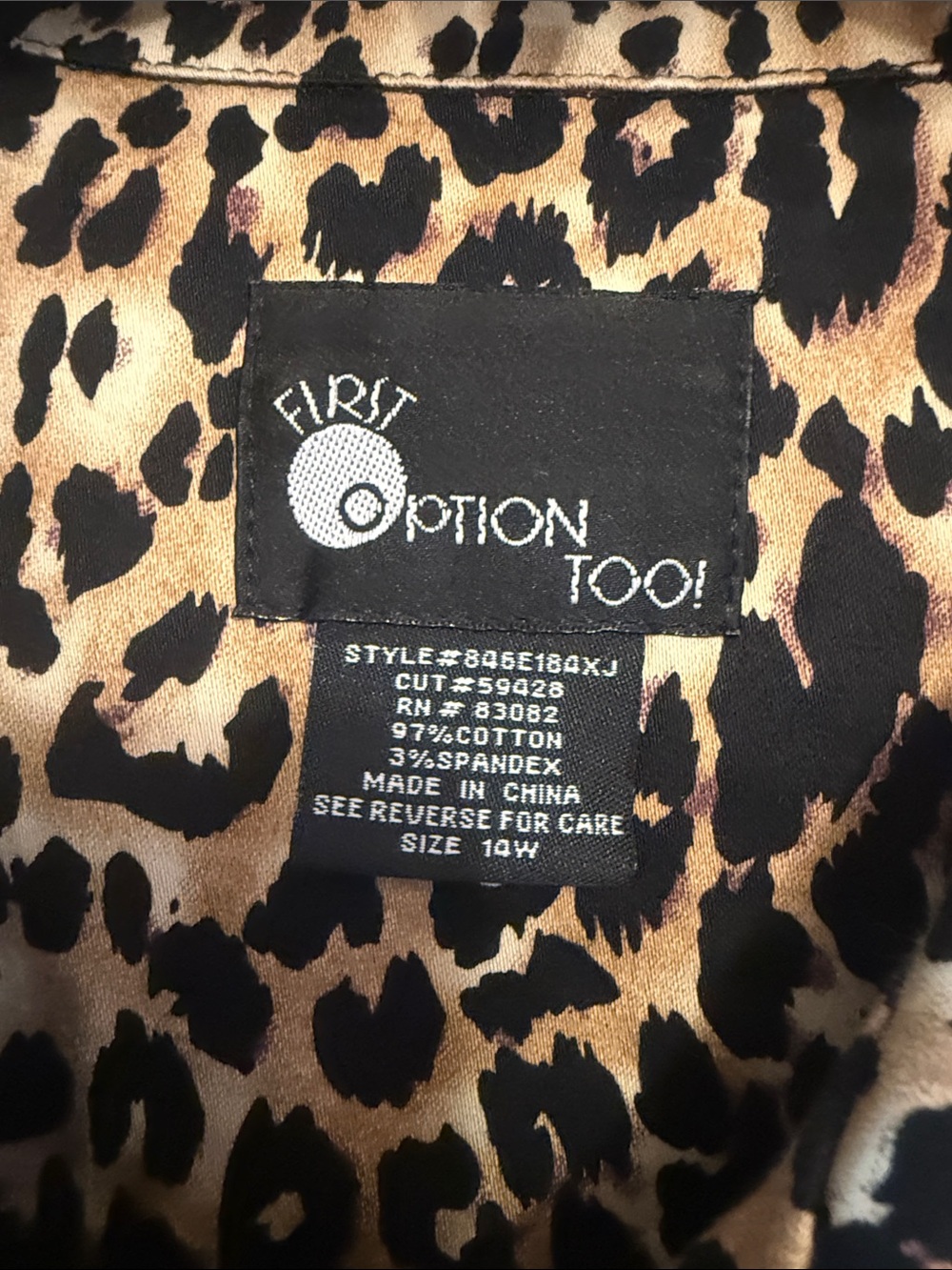 Worthington Leopard Print Button-Front Shirt Jacket - Black & Tan